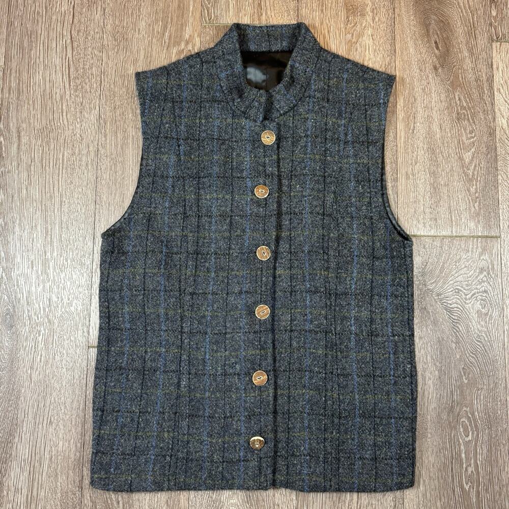 Women’s Size UK 10 US 6 Corrou Tweed Designs Harris Tweed Wool Plaid Vest